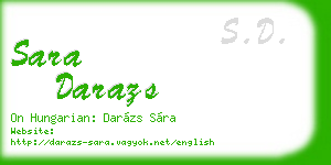 sara darazs business card